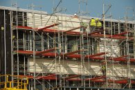 Prace elewacyjne przy Zespole Szkolno - Przedszkolnym przy ul. Kłodzkiej we Wrocławiu